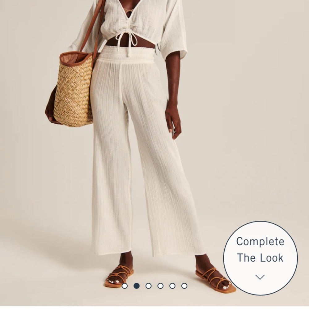 Abercrombie White Gauzy Beach Pants